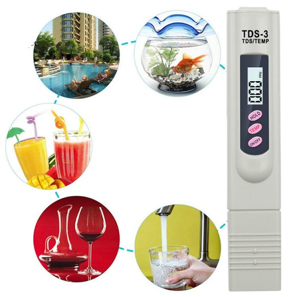 TDS Meter 3 in 1 LCD Digital Water Quality Meter Tester Pen